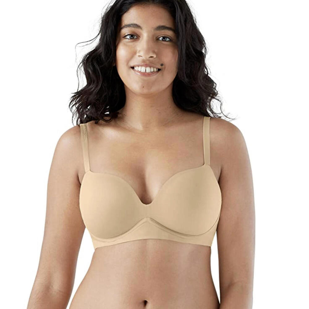True & Co Women's True Body Wireless Push Up Bra 34DD Beige 13303